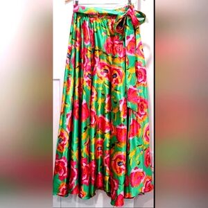 Floral silk skirt